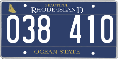 RI license plate 038410