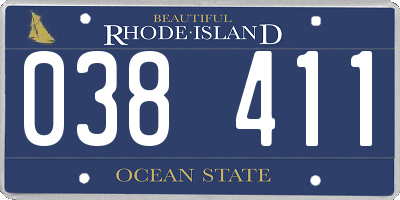 RI license plate 038411