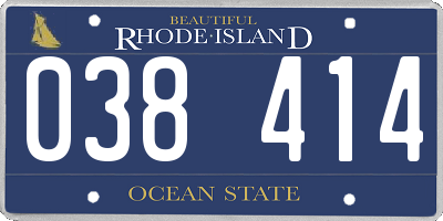 RI license plate 038414