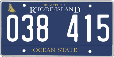 RI license plate 038415