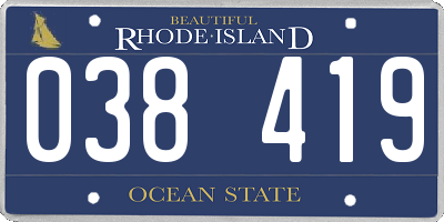 RI license plate 038419