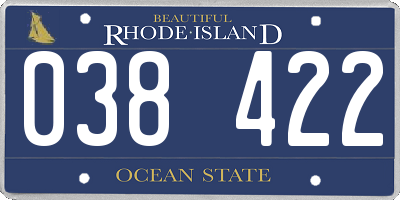 RI license plate 038422