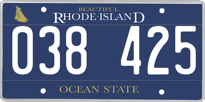 RI license plate 038425