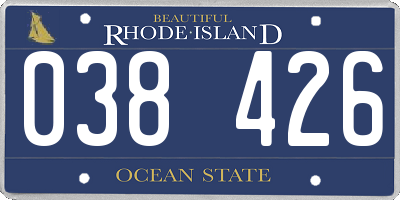 RI license plate 038426