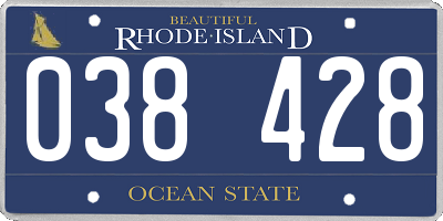 RI license plate 038428