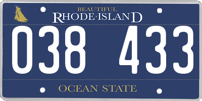 RI license plate 038433