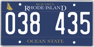 RI license plate 038435