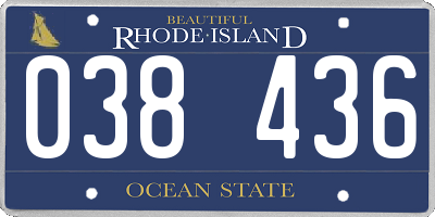 RI license plate 038436