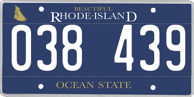 RI license plate 038439