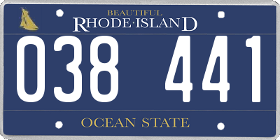 RI license plate 038441
