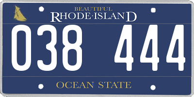 RI license plate 038444