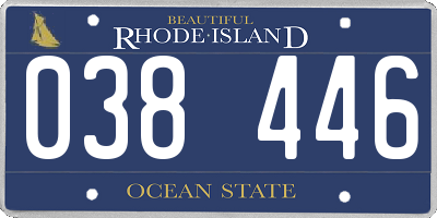 RI license plate 038446