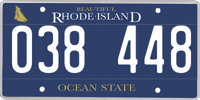 RI license plate 038448