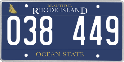 RI license plate 038449