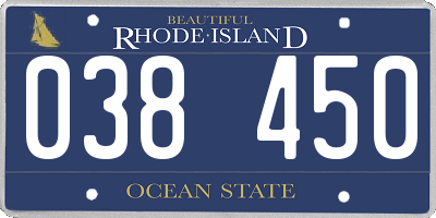 RI license plate 038450
