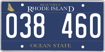 RI license plate 038460