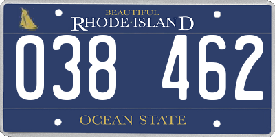 RI license plate 038462