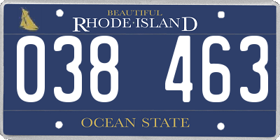 RI license plate 038463