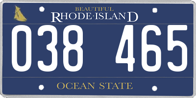RI license plate 038465