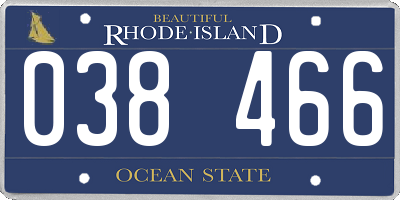RI license plate 038466