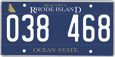 RI license plate 038468