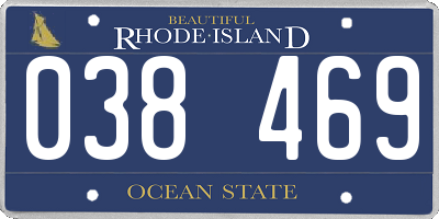RI license plate 038469