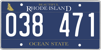 RI license plate 038471