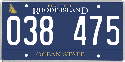 RI license plate 038475