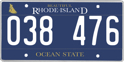 RI license plate 038476