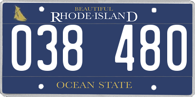 RI license plate 038480