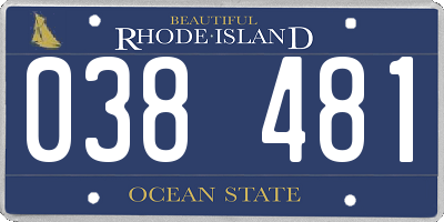 RI license plate 038481