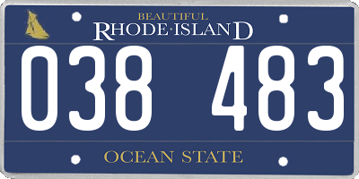 RI license plate 038483