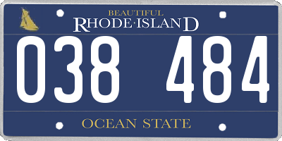 RI license plate 038484