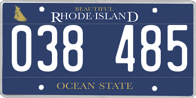RI license plate 038485