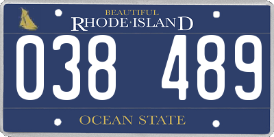 RI license plate 038489