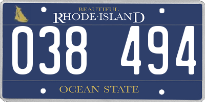 RI license plate 038494