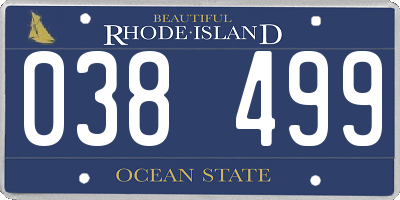 RI license plate 038499