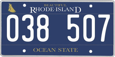 RI license plate 038507