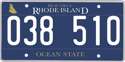 RI license plate 038510