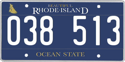 RI license plate 038513