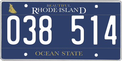 RI license plate 038514