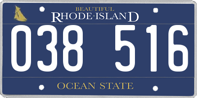 RI license plate 038516