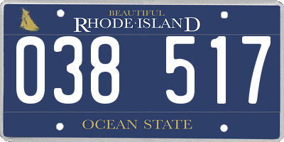 RI license plate 038517