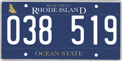 RI license plate 038519