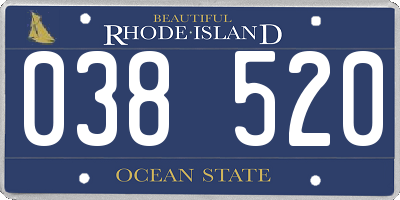 RI license plate 038520