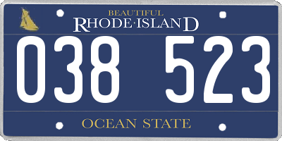 RI license plate 038523
