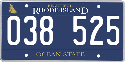 RI license plate 038525