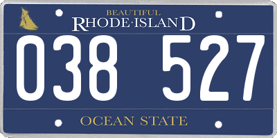 RI license plate 038527