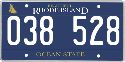 RI license plate 038528
