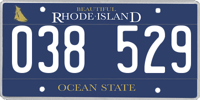 RI license plate 038529